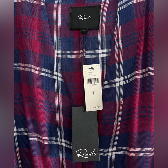 Cropped/Tie Rails flannel shirt size large - Picture 2 of 2